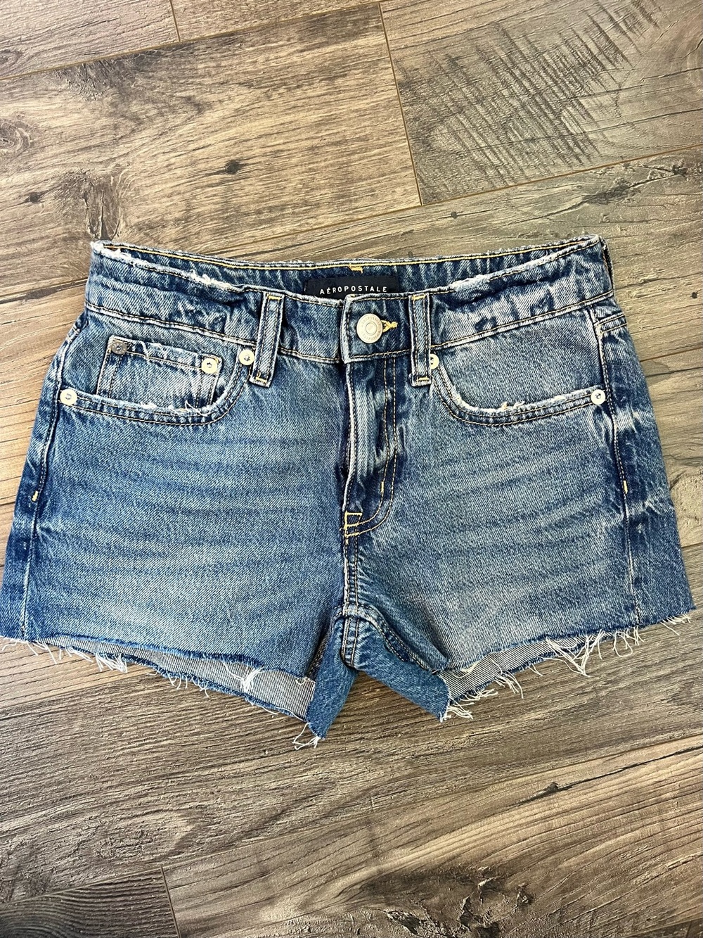 Aeropostale Distressed Blue Denim Cutoff Shorts